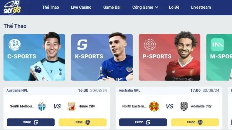 trang chủ 5 Sảnh game thể thao với đa dạng các thể loại